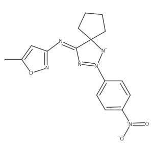 1,3-Diaza-2-azoniaspiro[4.4]nona-1,3-diene, 4-[(5-methyl-3-isoxazolyl)amino]-2-(4-nitrophenyl)-, inner salt结构式