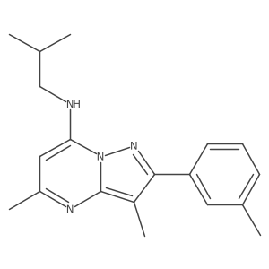 N-isobutyl-3,5-dimethyl-2-(3-methylphenyl)pyrazolo[1,5-a]pyrimidin-7-amine Structure