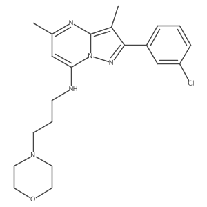 2-(3-chlorophenyl)-3,5-dimethyl-N-[3-(morpholin-4-yl)propyl]pyrazolo[1,5-a]pyrimidin-7-amine结构式