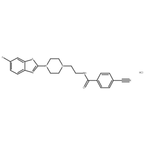 4-cyano-N-(2-(4-(6-fluorobenzo[d]thiazol-2-yl)piperazin-1-yl)ethyl)benzamide hydrochloride Structure