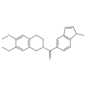 (6,7-dimethoxy-3,4-dihydroisoquinolin-2(1H)-yl)(1-methyl-1H-indol-5-yl)methanone结构式