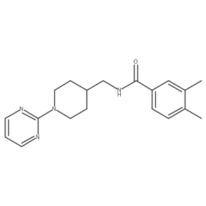3,4-dimethyl-N-((1-(pyrimidin-2-yl)piperidin-4-yl)methyl)benzamide结构式