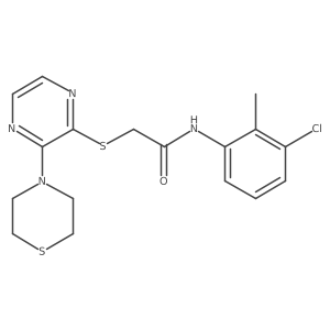 N-(3-chloro-2-methylphenyl)-2-((3-thiomorpholinopyrazin-2-yl)thio)acetamide结构式
