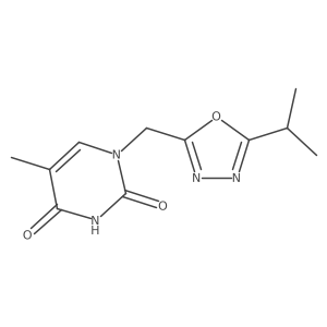 5-Methyl-1-{[5-(propan-2-yl)-1,3,4-oxadiazol-2-yl]methyl}-1,2,3,4-tetrahydropyrimidine-2,4-dione结构式