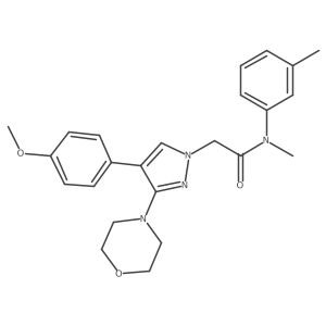 2-(4-(4-methoxyphenyl)-3-morpholino-1H-pyrazol-1-yl)-N-methyl-N-(m-tolyl)acetamide Structure