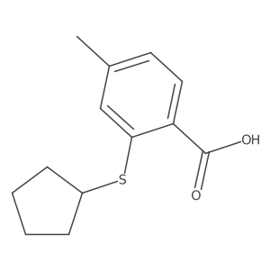 2-(Cyclopentylsulfanyl)-4-methylbenzoic acid Structure
