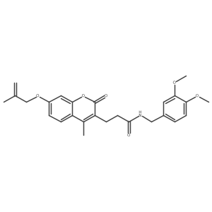 N~1~-(3,4-dimethoxybenzyl)-3-{4-methyl-7-[(2-methylallyl)oxy]-2-oxo-2H-chromen-3-yl}propanamide Structure