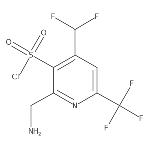 2-(Aminomethyl)-4-(difluoromethyl)-6-(trifluoromethyl)pyridine-3-sulfonyl chloride Structure