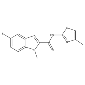 5-fluoro-1-methyl-N-(4-methyl-1,3-thiazol-2-yl)-1H-indole-2-carboxamide结构式