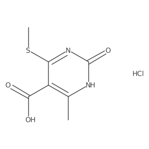 6-Methyl-4-(methylsulfanyl)-2-oxo-1,2-dihydropyrimidine-5-carboxylic acid hydrochloride结构式