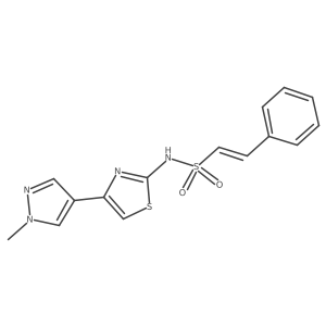 (E)-N-[4-(1-Methylpyrazol-4-YL)-1,3-thiazol-2-YL]-2-phenylethenesulfonamide结构式