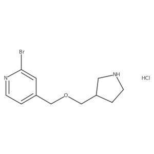 2-Bromo-4-((pyrrolidin-3-ylmethoxy)methyl)pyridine hydrochloride结构式