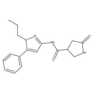 5-Oxo-N-(5-phenyl-1-propyl-1H-pyrazol-3-yl)-3-pyrrolidinecarboxamide Structure