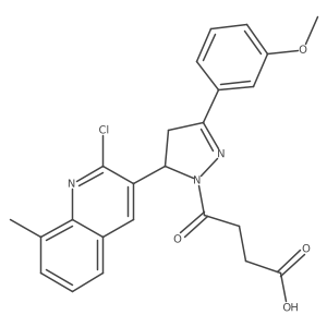 4-[5-(2-chloro-8-methylquinolin-3-yl)-3-(3-methoxyphenyl)-4,5-dihydro-1H-pyrazol-1-yl]-4-oxobutanoic acid结构式