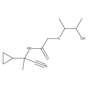 N-(1-cyano-1-cyclopropylethyl)-2-[(3-hydroxybutan-2-yl)sulfanyl]acetamide结构式