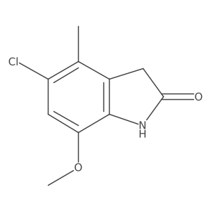 5-Chloro-1,3-dihydro-7-methoxy-4-methyl-2H-indol-2-one结构式