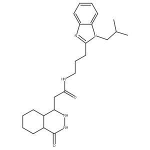 N-[3-[1-(2-methylpropyl)benzimidazol-2-yl]propyl]-2-(4-oxo-2,3,4a,5,6,7,8,8a-octahydro-1H-phthalazin-1-yl)acetamide Structure