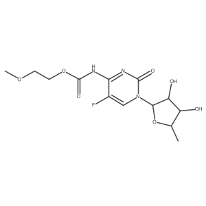 2-Methoxyethyl (1-((2R,3R,4S,5R)-3,4-dihydroxy-5-methyltetrahydrofuran-2-yl)-5-fluoro-2-oxo-1,2-dihydropyrimidin-4-yl)carbamate Structure