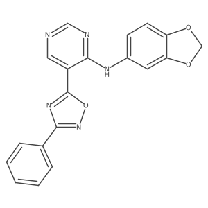 N-1,3-benzodioxol-5-yl-5-(3-phenyl-1,2,4-oxadiazol-5-yl)pyrimidin-4-amine Structure