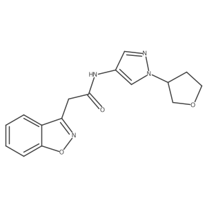 2-(benzo[d]isoxazol-3-yl)-N-(1-(tetrahydrofuran-3-yl)-1H-pyrazol-4-yl)acetamide Structure