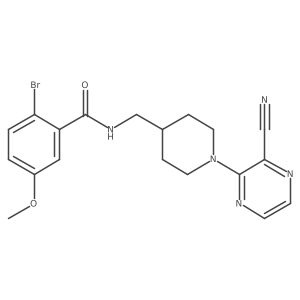 2-bromo-N-((1-(3-cyanopyrazin-2-yl)piperidin-4-yl)methyl)-5-methoxybenzamide Structure