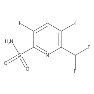 2-(Difluoromethyl)-3,5-diiodopyridine-6-sulfonamide Structure