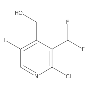 (2-Chloro-3-(difluoromethyl)-5-iodopyridin-4-yl)methanol结构式