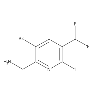 2-(Aminomethyl)-3-bromo-5-(difluoromethyl)-6-iodopyridine结构式