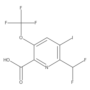 2-(Difluoromethyl)-3-iodo-5-(trifluoromethoxy)pyridine-6-carboxylic acid Structure