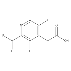 2-(Difluoromethyl)-3-fluoro-5-iodopyridine-4-acetic acid Structure