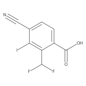4-Cyano-2-difluoromethyl-3-iodobenzoic acid Structure