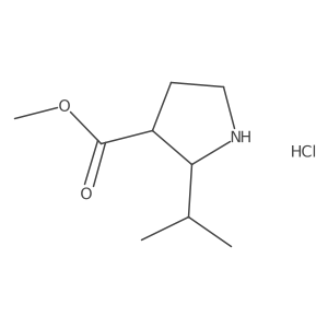 rac-methyl (2R,3R)-2-(propan-2-yl)pyrrolidine-3-carboxylate hydrochloride Structure
