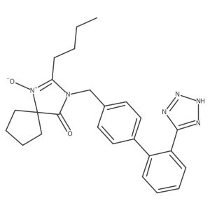 2-butyl-1-oxido-3-[[4-[2-(2H-tetrazol-5-yl)phenyl]phenyl]methyl]-3-aza-1-azoniaspiro[4.4]non-1-en-4-one Structure