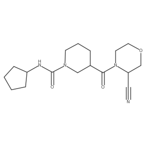 3-(3-cyanomorpholine-4-carbonyl)-N-cyclopentylpiperidine-1-carboxamide结构式