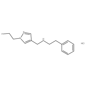N-[[1-(2-fluoroethyl)pyrazol-4-yl]methyl]-2-phenylethanamine;hydrochloride Structure