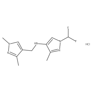 1-(difluoromethyl)-N-[(1,3-dimethylpyrazol-4-yl)methyl]-3-methylpyrazol-4-amine;hydrochloride Structure
