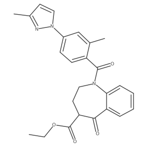 Ethyl 1-(2-methyl-4-(3-methyl-1H-pyrazol-1-yl)benzoyl)-5-oxo-2,3,4,5-tetrahydro-1H-benzo[b]azepine-4-carboxylate Structure