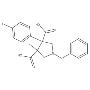 1-Benzyl-3-(4-fluorophenyl)-4-methylpyrrolidine-3,4-dicarboxylic acid结构式