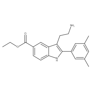 3-(2-aminoethyl)-2-(3,5-dimethylphenyl)-1H-indole-5-carboxylic acid ethyl ester Structure