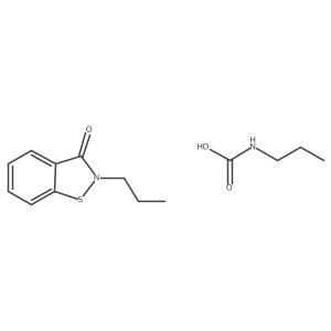 Propylcarbamic acid 1-methyl-2-(3-oxo-1,2-benzisothiazol-2(3H)-yl)ethyl ester Structure