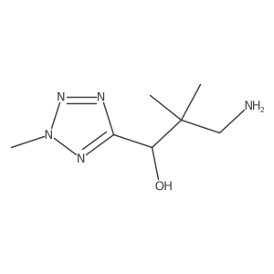 3-amino-2,2-dimethyl-1-(2-methyl-2H-1,2,3,4-tetrazol-5-yl)propan-1-ol结构式