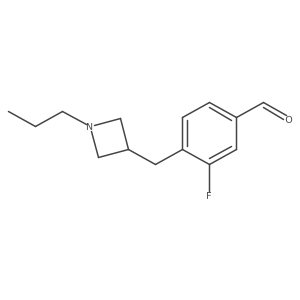 3-Fluoro-4-[(1-propyl-3-azetidinyl)methyl]benzaldehyde结构式