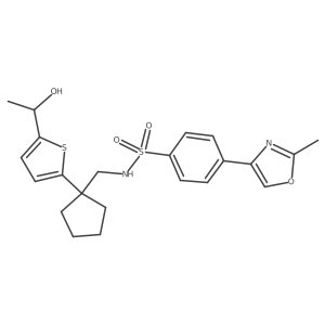 N-((1-(5-(1-hydroxyethyl)thiophen-2-yl)cyclopentyl)methyl)-4-(2-methyloxazol-4-yl)benzenesulfonamide Structure