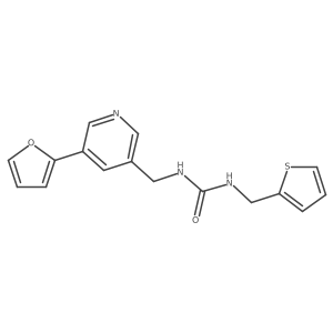1-((5-(Furan-2-yl)pyridin-3-yl)methyl)-3-(thiophen-2-ylmethyl)urea Structure