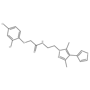 2-(2,4-dichlorophenoxy)-N-(2-(3,5-dimethyl-4-(thiophen-3-yl)-1H-pyrazol-1-yl)ethyl)acetamide结构式