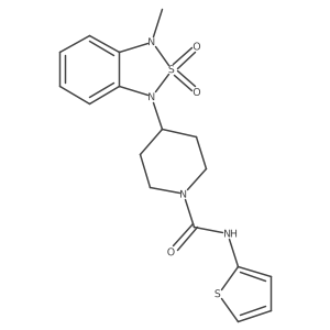 4-(3-methyl-2,2-dioxidobenzo[c][1,2,5]thiadiazol-1(3H)-yl)-N-(thiophen-2-yl)piperidine-1-carboxamide结构式