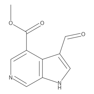 methyl3-formyl-1H-pyrrolo[2,3-c]pyridine-4-carboxylate Structure
