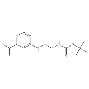 tert-butyl N-(2-{[6-(difluoromethyl)pyrimidin-4-yl]amino}ethyl)carbamate结构式