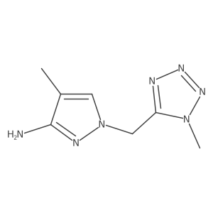 4-methyl-1-[(1-methyl-1H-1,2,3,4-tetrazol-5-yl)methyl]-1H-pyrazol-3-amine结构式