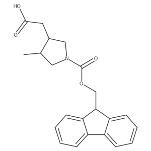 2-[(3S,4S)-1-{[(9H-fluoren-9-yl)methoxy]carbonyl}-4-methylpyrrolidin-3-yl]acetic acid Structure